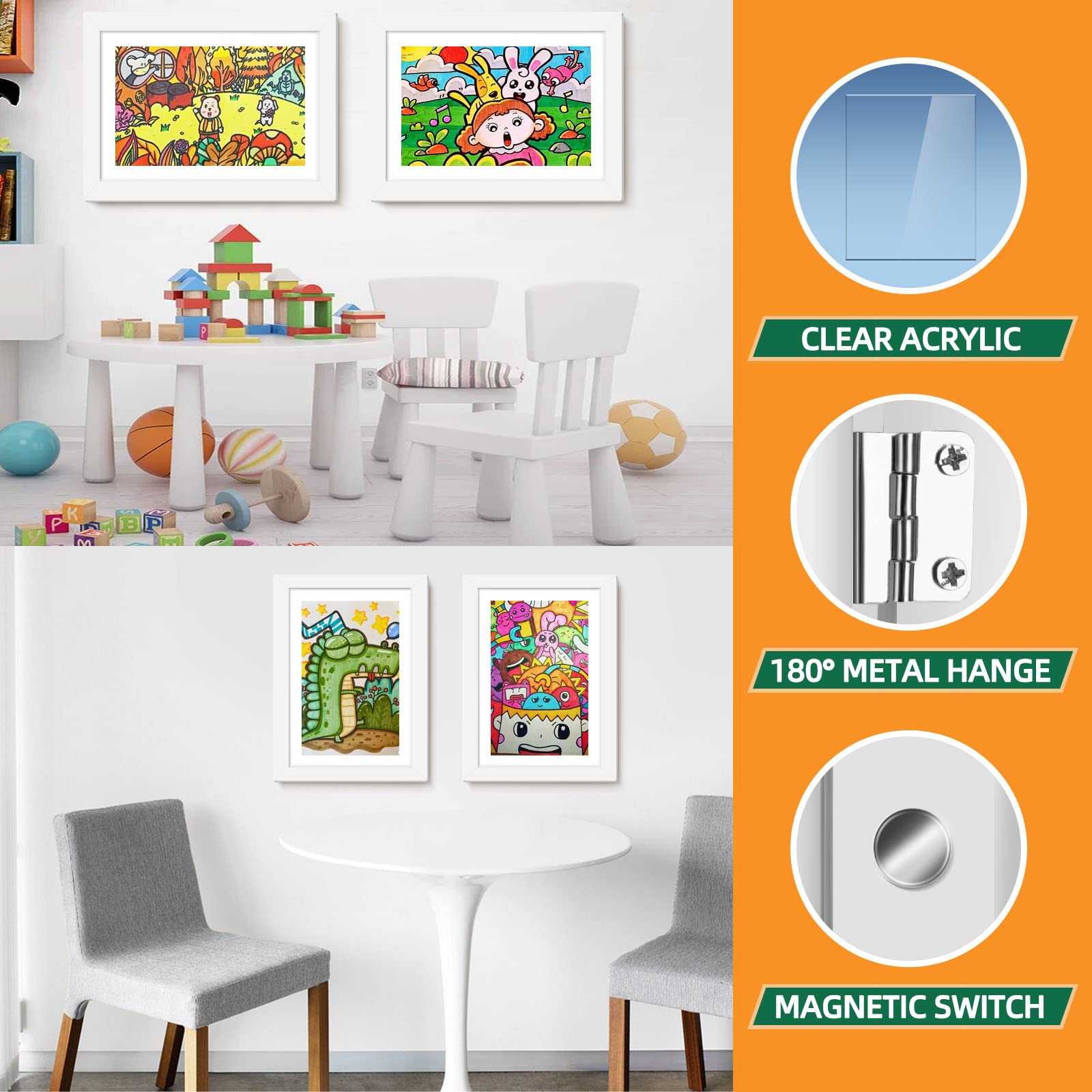 Amazon.com: IMMERROT 4 Pack Kids Art Frames 8.5x11 Inch Kids